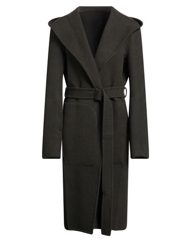 Rick Owens Man Coat Military Green Size 38 Cashmere In Black
