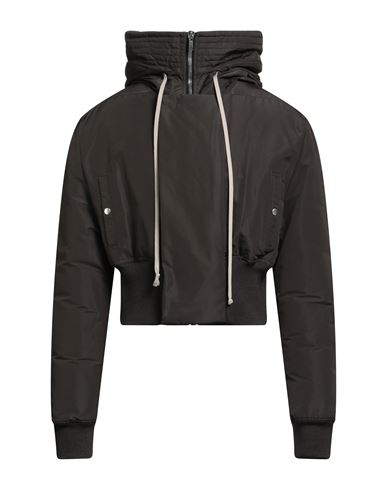 Rick Owens Man Jacket Dark Brown Size 38 Polyester, Virgin Wool In Black