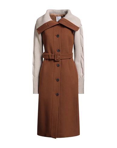 Eleventy Woman Coat Brown Size 4 Wool, Polyamide, Viscose In Brown