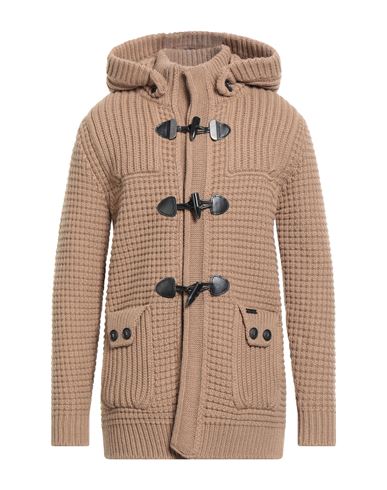 Bark Man Coat Camel Size M Wool, Polyamide In Brown