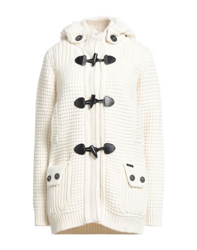 Bark Woman Coat White Size S Wool, Polyamide In White