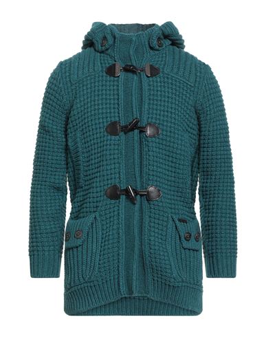 Bark Man Coat Deep Teal Size S Wool, Polyamide In Green