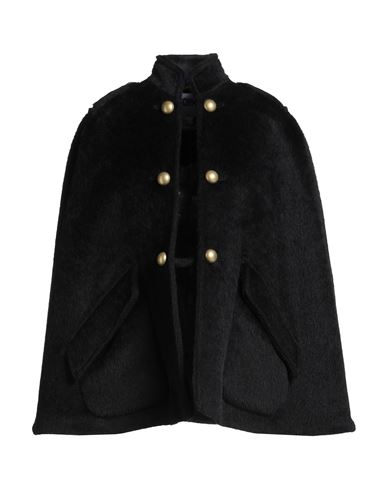Moschino Woman Cape Black Size 10 Alpaca Wool, Virgin Wool, Polyamide In Black