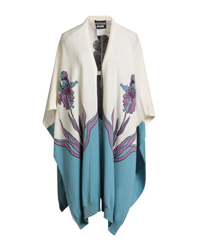 Boutique Moschino Boutique Woman Cape Pastel Blue Size 14 Virgin Wool In Blue
