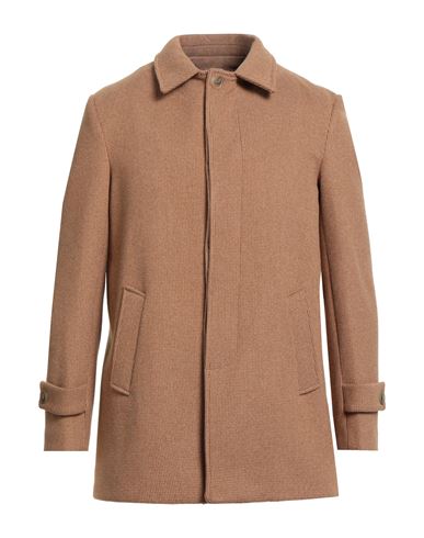 Squad² Man Coat Camel Size 42 Cotton, Elastane In Sand