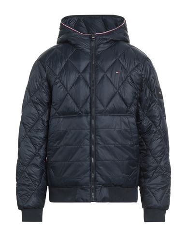 Tommy Hilfiger Man Puffer Midnight Blue Size L Polyamide In Blue