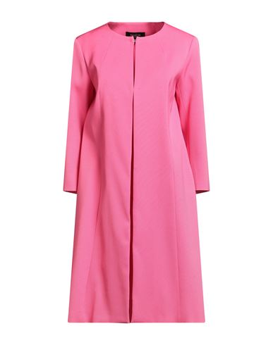 Paule Ka Woman Overcoat & Trench Coat Fuchsia Size 10 Acrylic, Viscose, Elastane In Pink