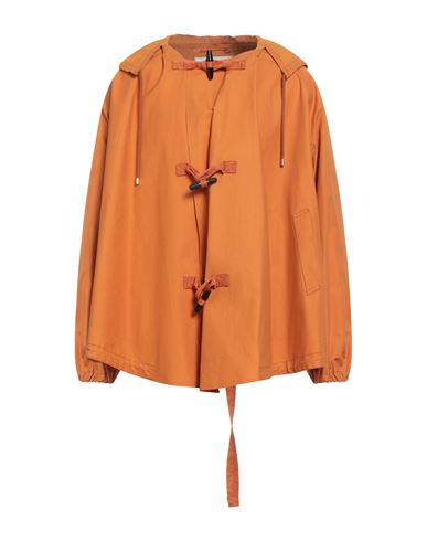 Lanvin Man Overcoat & Trench Coat Orange Size 36 Cotton In Orange