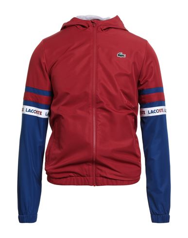 Lacoste Sport Man Jacket Brick Size 2 Polyester In Red