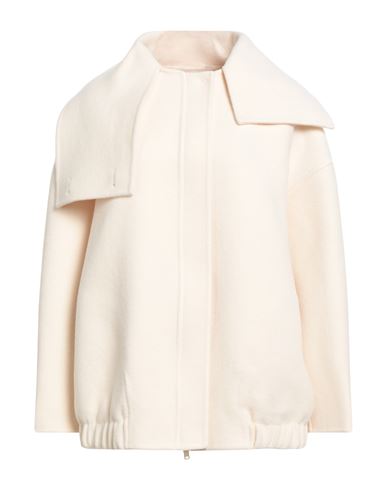 Fabiana Filippi Woman Coat Cream Size 8 Virgin Wool In Neutral
