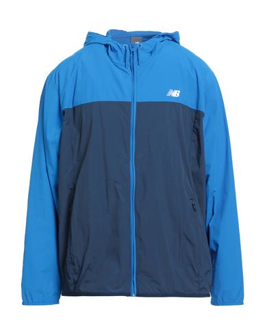 New Balance Man Jacket Navy Size L Recycled Polyamide In Blue