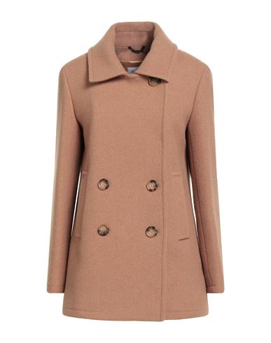 Cinzia Rocca Woman Coat Camel Size 14 Virgin Wool In Brown