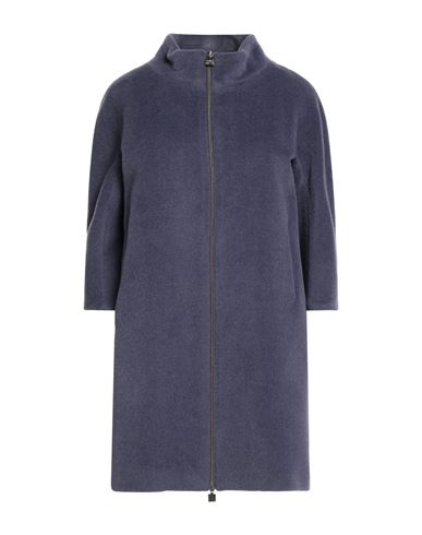 Cinzia Rocca Woman Coat Slate Blue Size 12 Virgin Wool, Cashmere In Blue