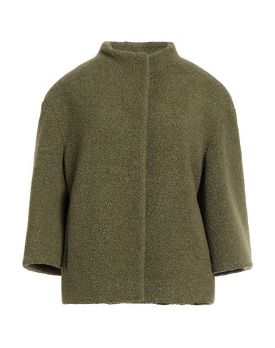 Cinzia Rocca Icons Woman Coat Military Green Size 14 Wool, Polyamide, Polyester In Green