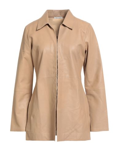 By Malene Birger Woman Jacket Beige Size 12 Lambskin In Neutral