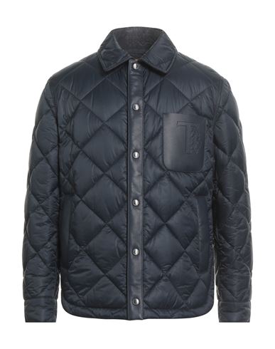 Tod's Man Puffer Midnight Blue Size Xl Polyamide, Polyester, Leather In Blue