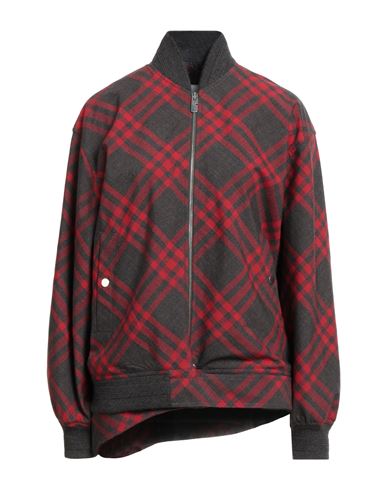 Burberry Woman Jacket Red Size 4 Polyester, Wool In Red