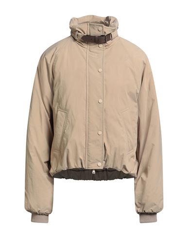 Brunello Cucinelli Woman Puffer Beige Size 10 Polyamide, Cashmere, Leather, Brass In Neutral