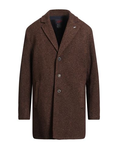 Bob Man Coat Brown Size 44 Acrylic, Polyester, Virgin Wool In Brown