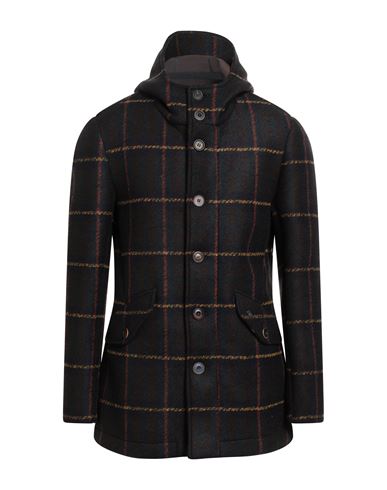 Bob Man Coat Dark Brown Size 42 Polyester, Acrylic, Virgin Wool, Elastane In Brown