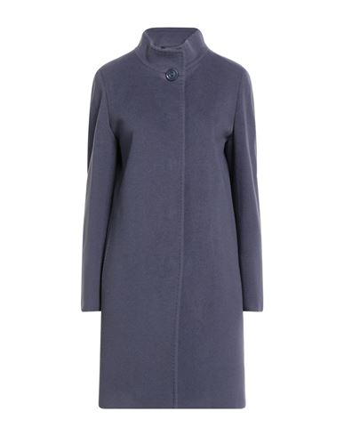 Cinzia Rocca Icons Woman Coat Purple Size 4 Virgin Wool, Cashmere In Blue