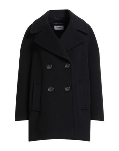 Cinzia Rocca Circle Sustainable Wool And Cashmere Peacoat In Black In Black