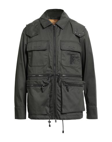 Tod's Man Jacket Dark Green Size 42 Polyester, Cotton, Lambskin In Green