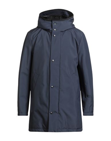 Tod's Man Coat Navy Size 38 Polyester In Blue