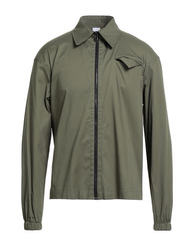 Why Not Brand Man Shirt Military Green Size L Cotton, Nylon, Elastane In Green