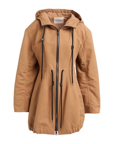 Tod's Woman Overcoat & Trench Coat Camel Size 4 Cotton In Burgundy