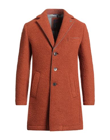 Bob Man Coat Rust Size 44 Polyester, Wool In Brown
