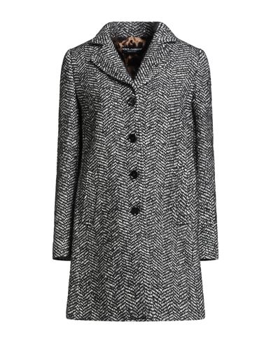 Dolce & Gabbana Woman Coat Black Size 8 Acrylic, Virgin Wool, Synthetic Fibers, Wool, Alpaca Wool In Black