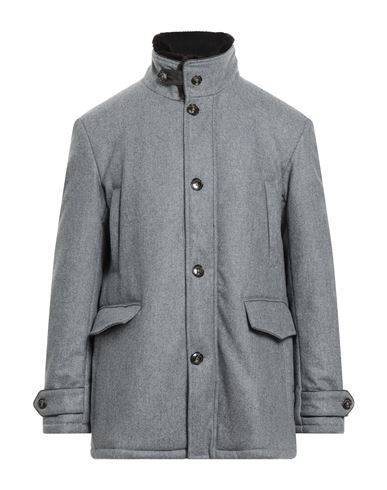 Tombolini Man Coat Grey Size 42 Virgin Wool In Gray