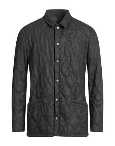 Boglioli Man Puffer Charcoal Size 38 Virgin Wool, Polyamide, Acrylic, Cashmere, Elastane In Black