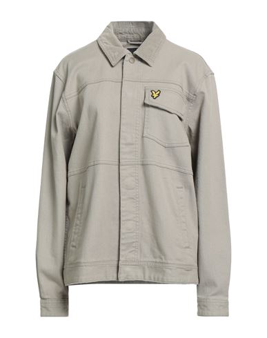 Lyle & Scott Man Jacket Sage Green Size M Cotton, Elastane In Gray