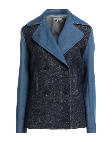 Jacob Cohёn Woman Coat Midnight Blue Size 4 Cotton, Wool, Viscose, Polyamide, Elastane In Black