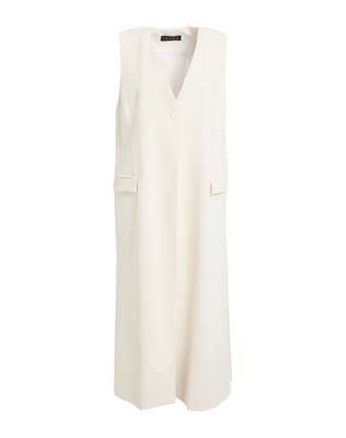 Icona By Kaos Woman Overcoat & Trench Coat Ivory Size 8 Polyester, Elastane In White