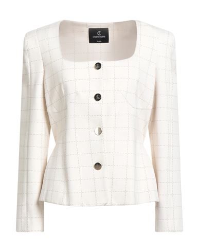 Cristinaeffe Woman Jacket Cream Size L Viscose, Polyamide, Elastane In Neutral