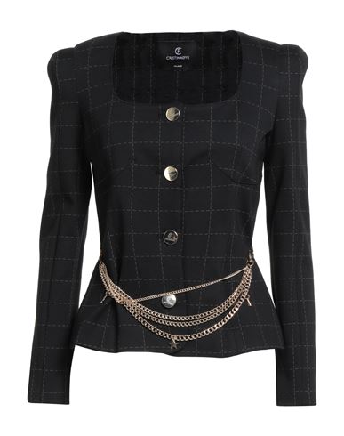 Cristinaeffe Woman Jacket Black Size L Viscose, Polyamide, Elastane In Black