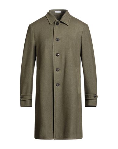 Boglioli Man Coat Military Green Size 40 Virgin Wool, Polyester In Green
