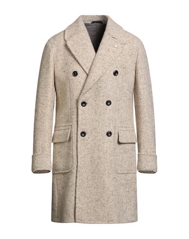 Luigi Bianchi Mantova Man Coat Cream Size 40 Virgin Wool In Neutral