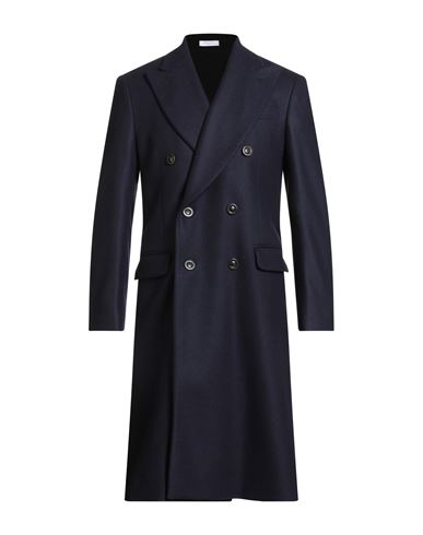 Boglioli Man Coat Midnight Blue Size 38 Wool In Blue