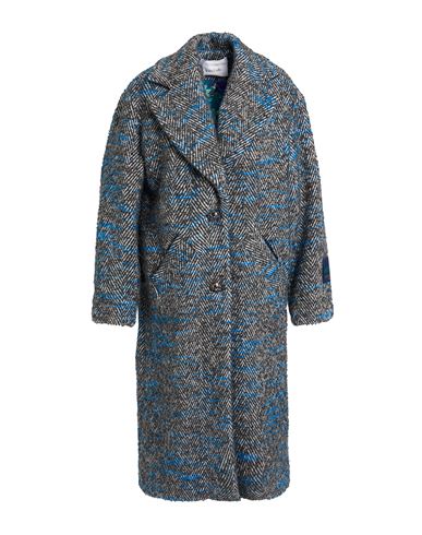 Wu'side Woman Coat Charcoal Size M/l Polyester, Wool, Cotton, Viscose, Acrylic In Multi