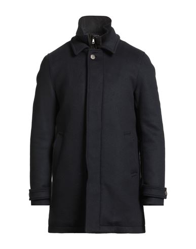 Mabrun Man Coat Midnight Blue Size 40 Virgin Wool, Cashmere In Blue