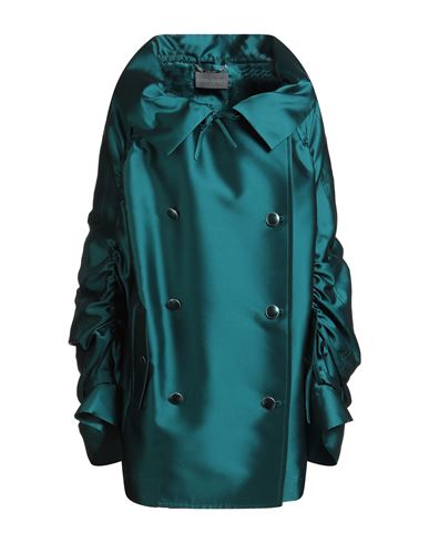 Alberta Ferretti Woman Overcoat & Trench Coat Emerald Green Size 4 Polyester, Silk