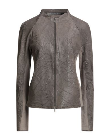 Transit Par-such Woman Jacket Taupe Size 3 Lambskin, Virgin Wool, Polyamide, Elastane In Gray