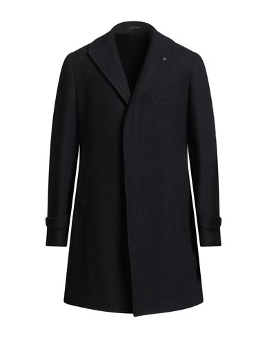 Tagliatore Man Coat Midnight Blue Size 40 Virgin Wool, Cotton, Polyamide In Black
