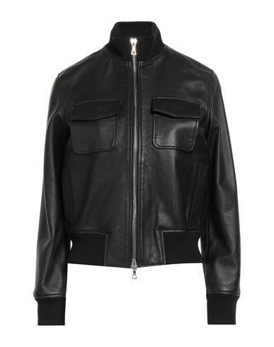 Officine Generale Officine Générale Woman Jacket Black Size S Lambskin In Multi