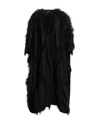 Alberta Ferretti Woman Cape Black Size S Wool, Polyamide, Modacrylic, Polyester
