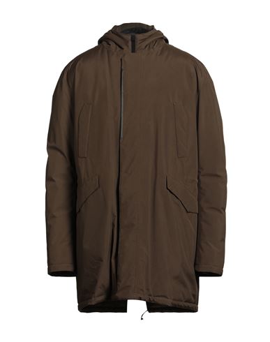 Herno Laminar Man Coat Military Green Size 50 Polyester In Brown